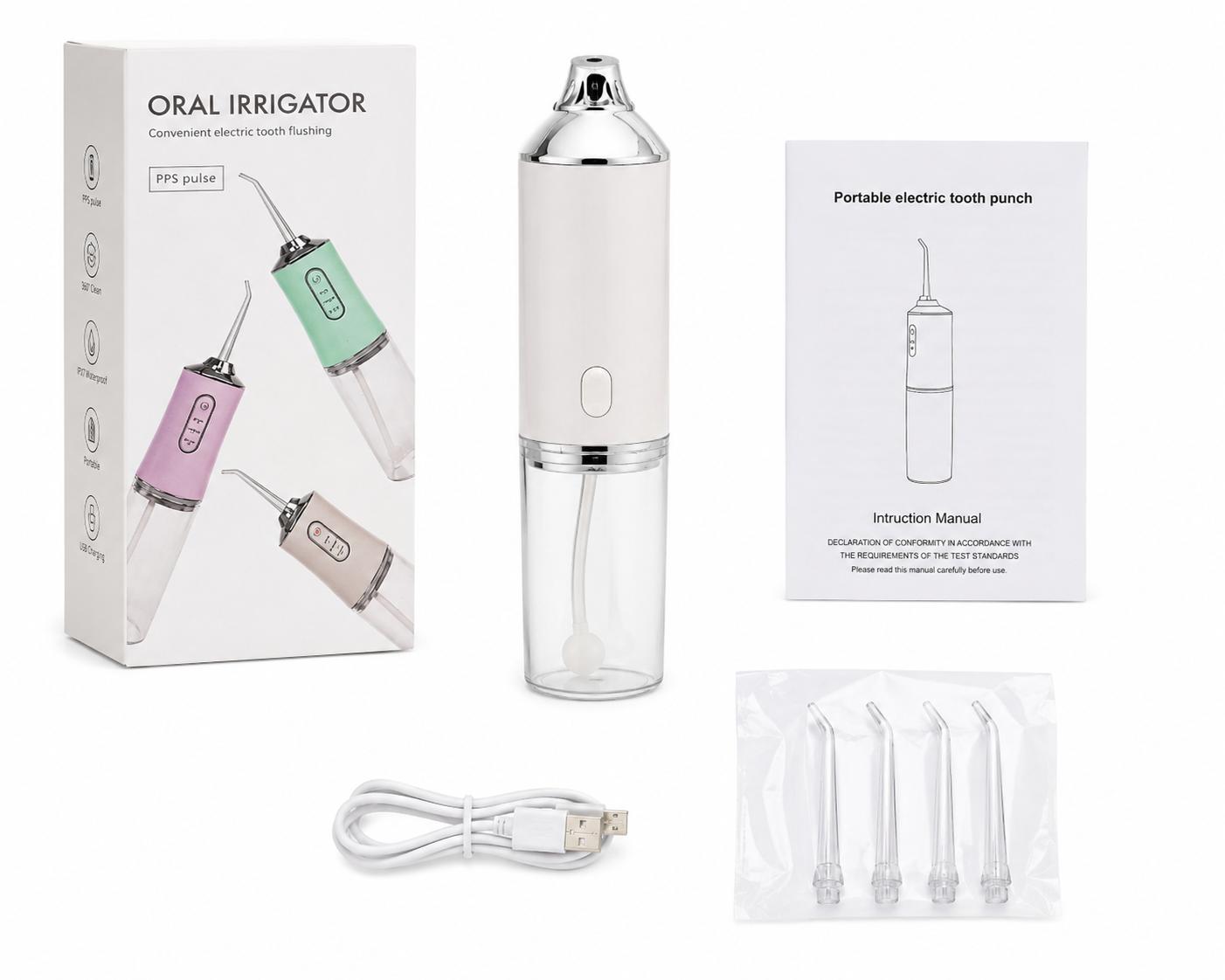 Portable Oral Irrigator Water Flosser with 4 Jet Tips